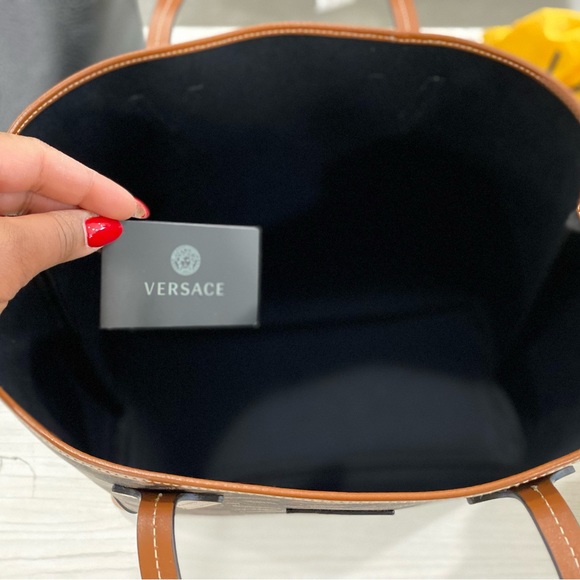 Versace Greca Monogram Coated Canvas Tote - Picture 4 of 6